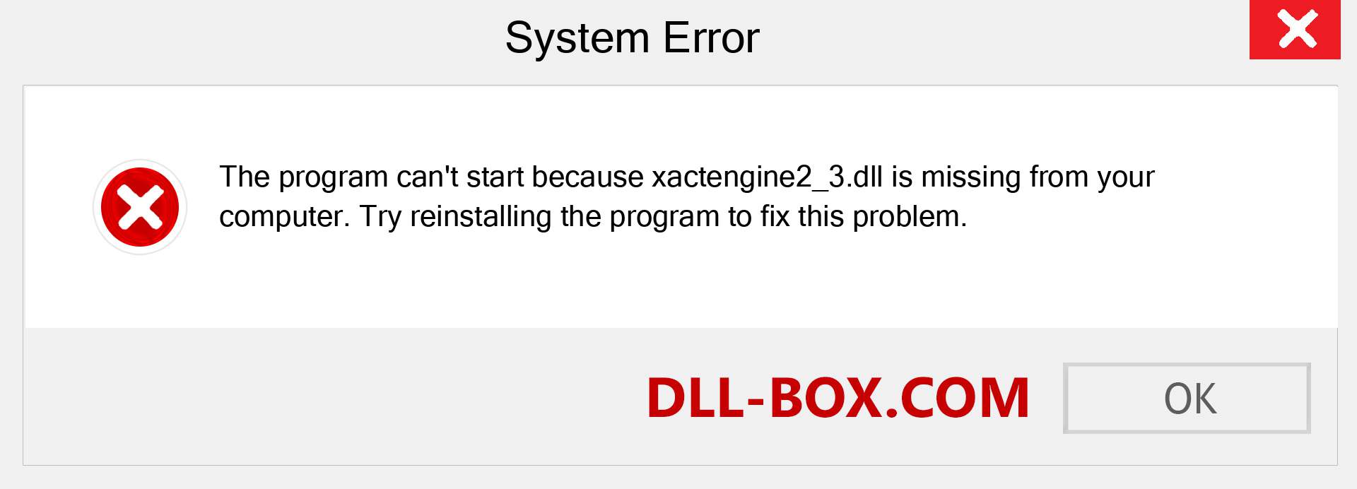  xactengine2_3.dll file is missing?. Download for Windows 7, 8, 10 - Fix  xactengine2_3 dll Missing Error on Windows, photos, images